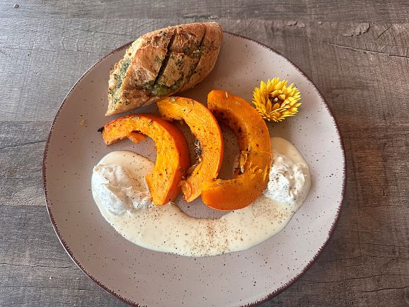 Kürbis gebacken