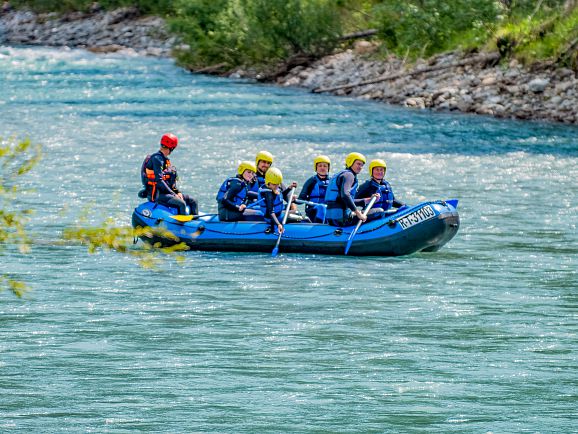 Rafting boat on the Lech