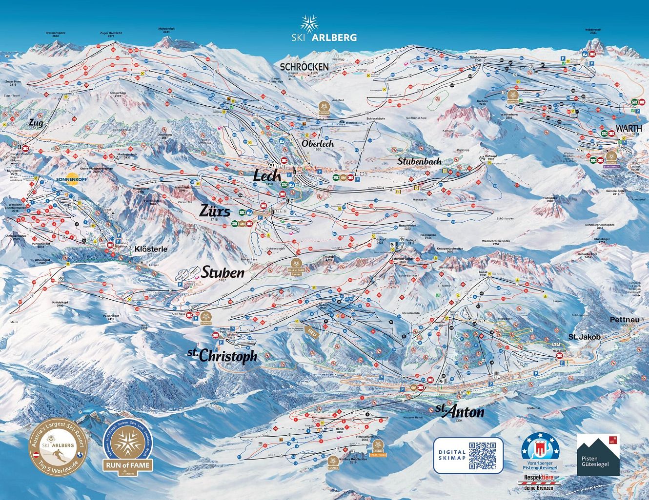 Ski Arlberg Panoramakarte